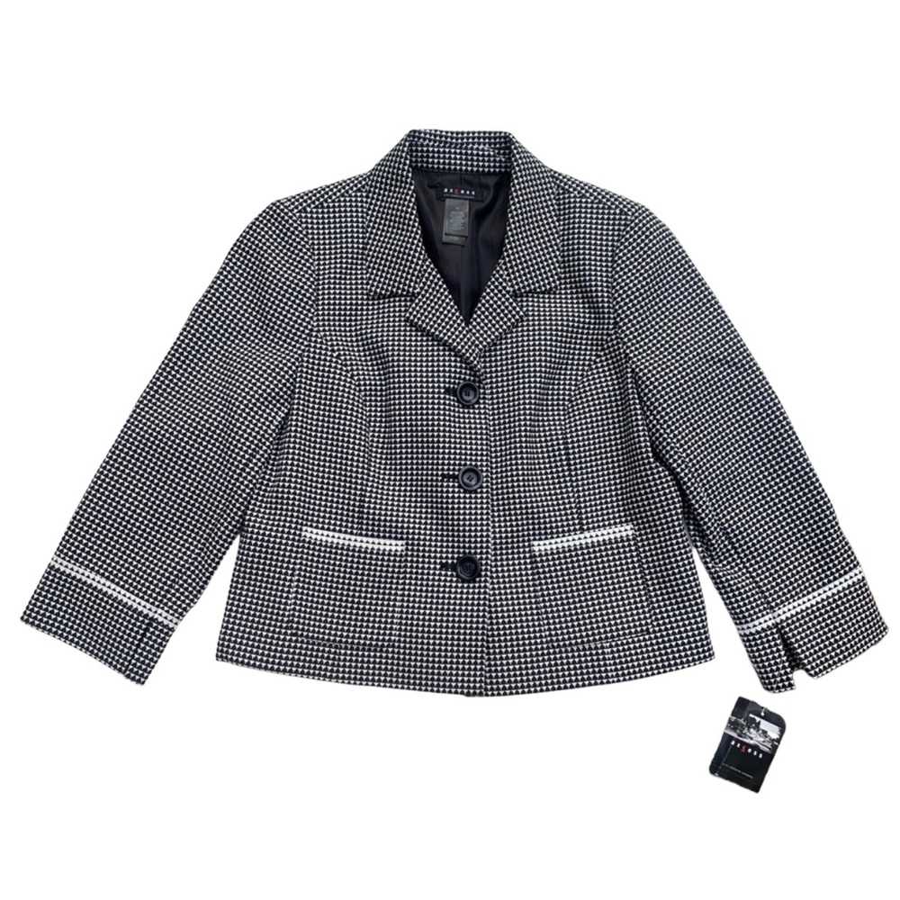 Access Women’s Black & White Graphic Edge Blazer Size 12